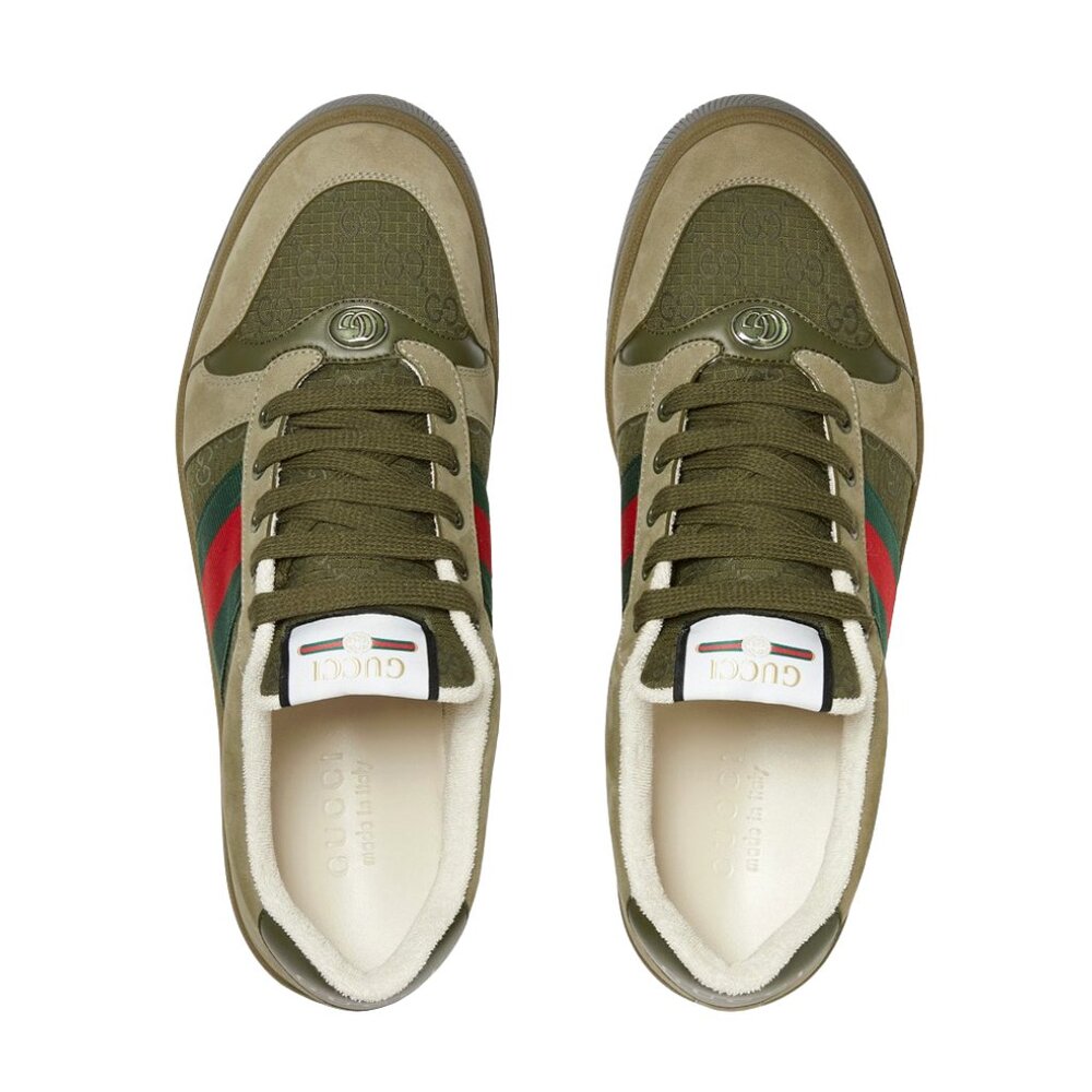 NEW GUCCI Screener Ripstop GG Logo WEB Sneakers Men's G 8.5 / US 9 Authentic - Picture 4 of 13